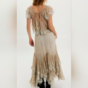 Free People Ciara Shimmer Midi Skirt Set